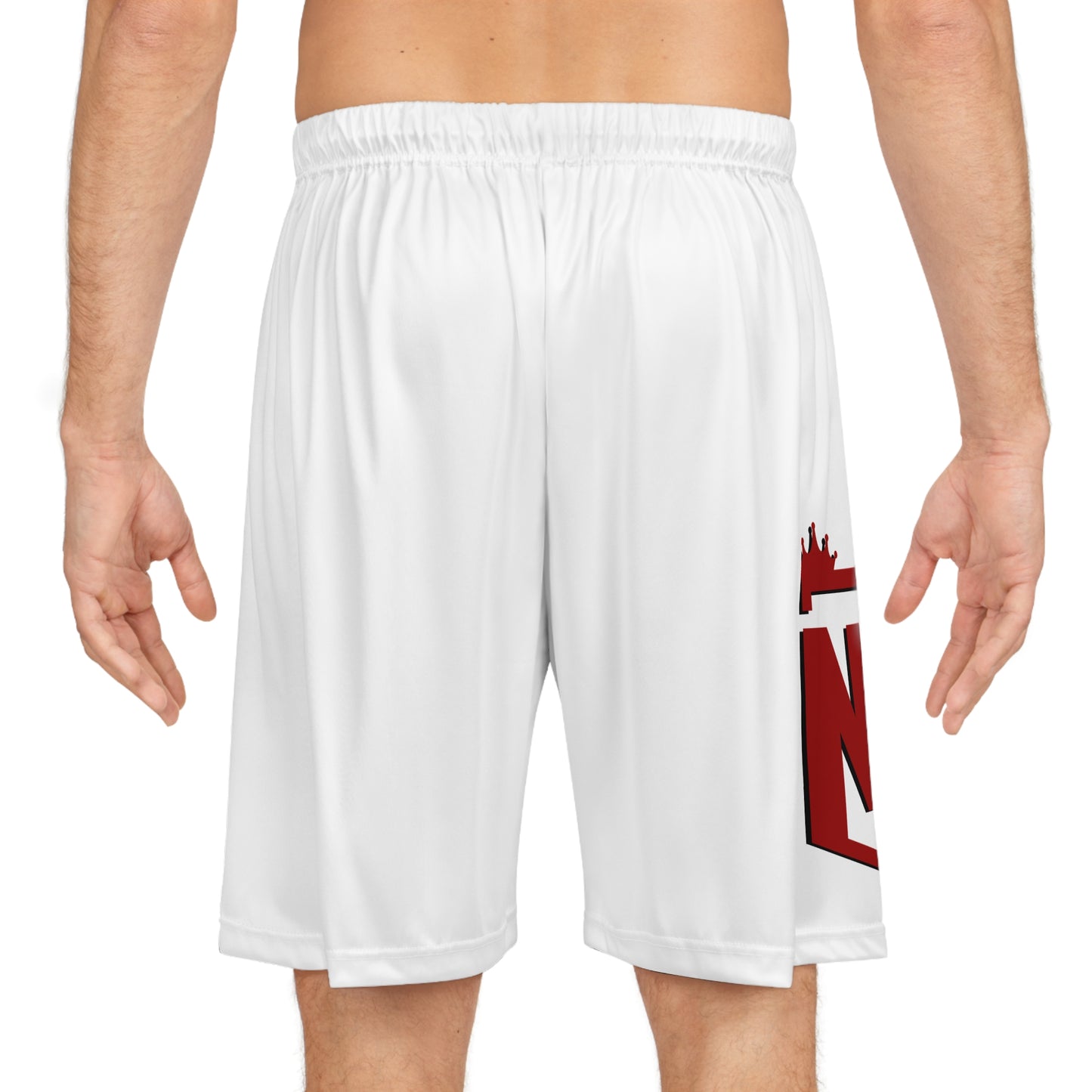 White Logo Team No Fear Basketball Shorts