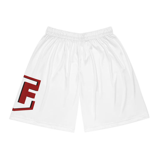 White Logo Team No Fear Basketball Shorts