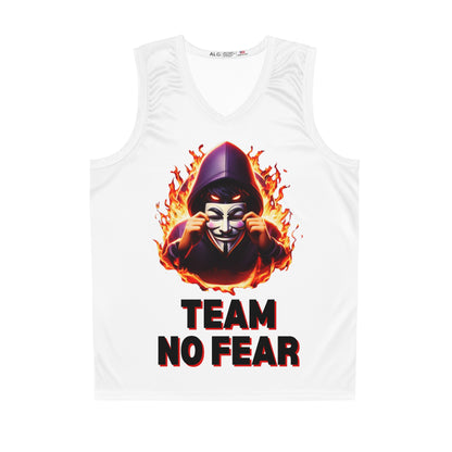 White Graphic Team No Fear Basketball Jersey