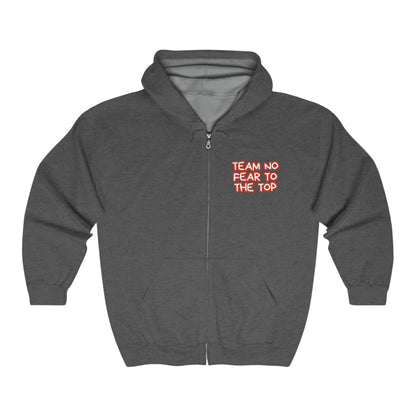 To the Top Team No Fear Unisex Heavy Zip Up Hoodie Sweatshirt