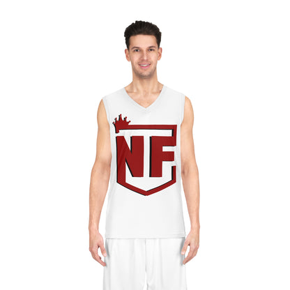 White Logo Team No Fear Basketball Jersey