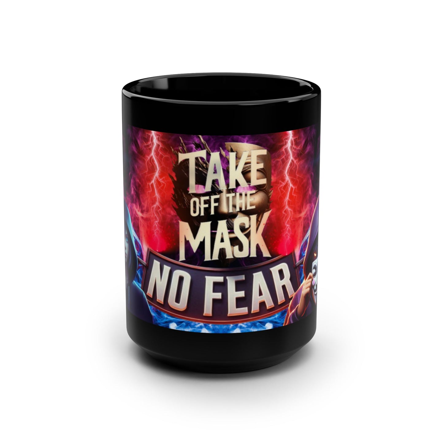 Team No Fear Banner Black Mug, 15oz