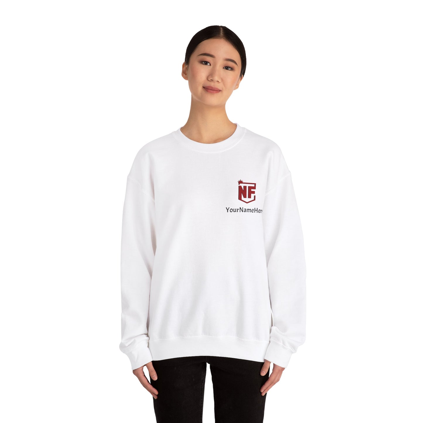 Personalized Two-Sided Team No Fear Logo Crewneck Sweatshirt