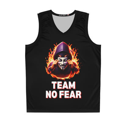 Black Graphic Team No Fear Basketball Jersey