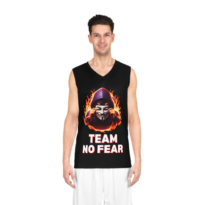 Black Graphic Team No Fear Basketball Jersey