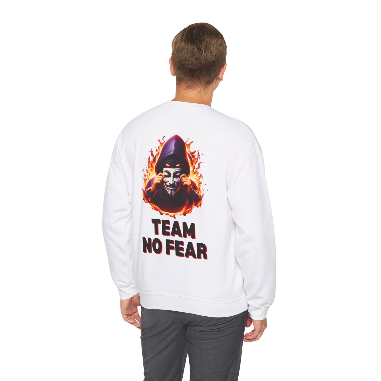 Personalized Two-Sided Team No Fear Logo Crewneck Sweatshirt