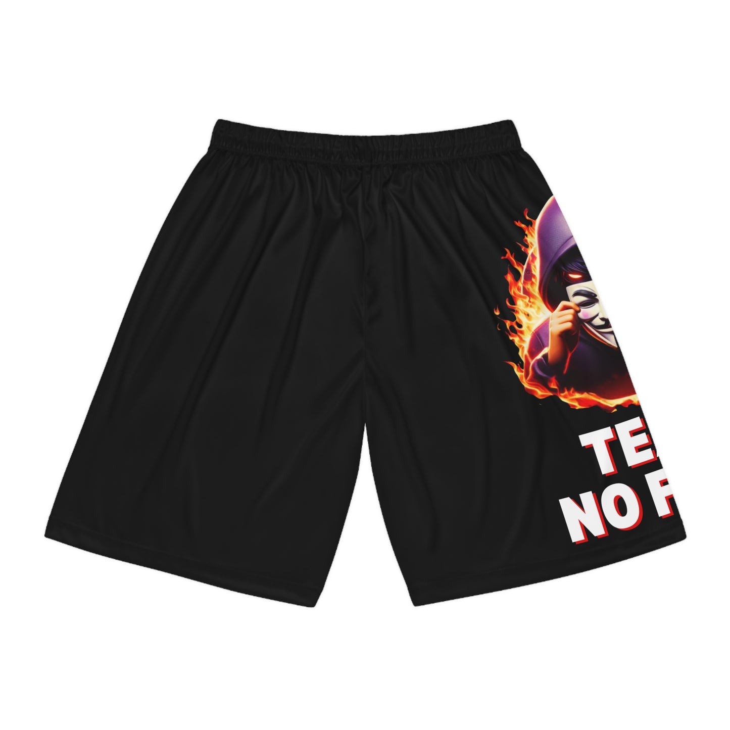 Black Graphic Team No Fear Basketball Shorts