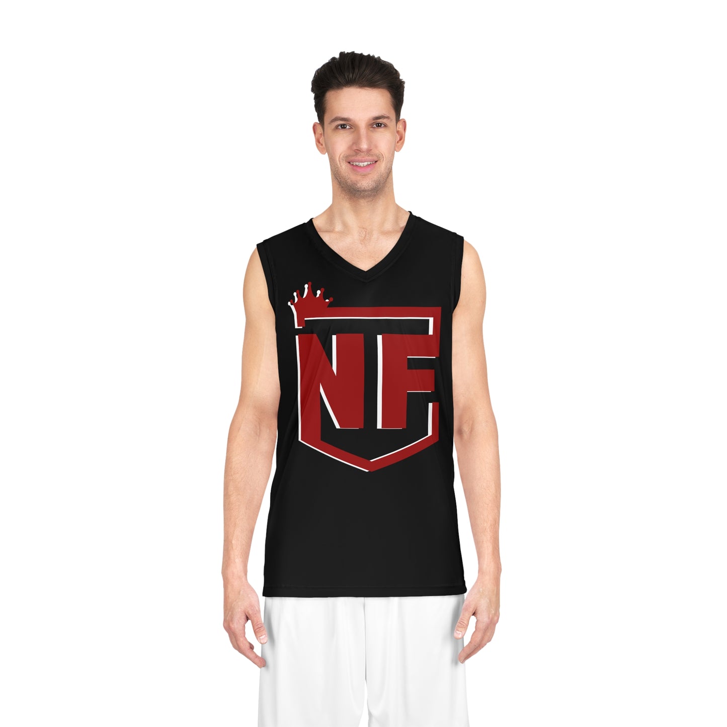 Black Logo Team No Fear Basketball Jersey