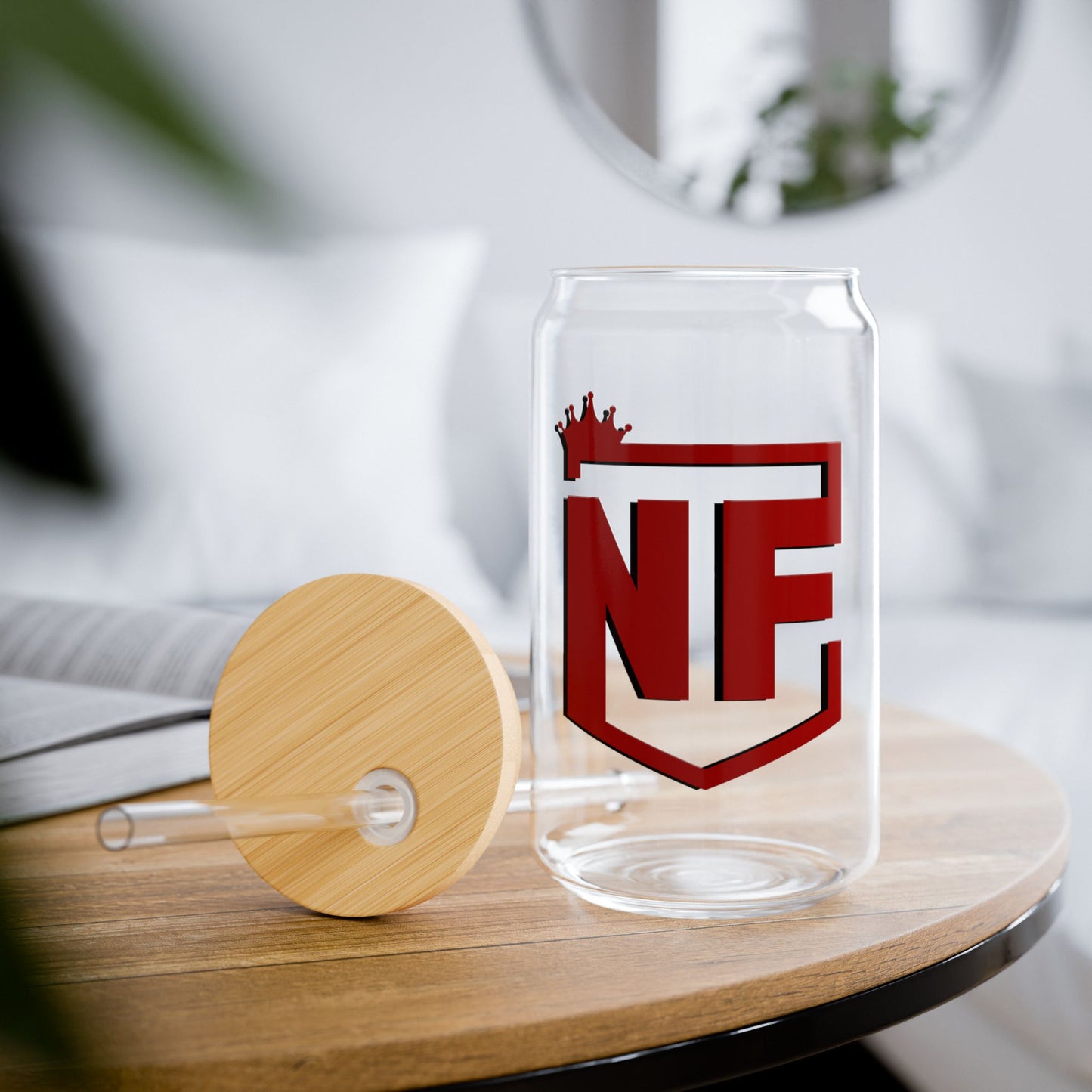 Team No Fear Logo Sipper Glass, 16oz