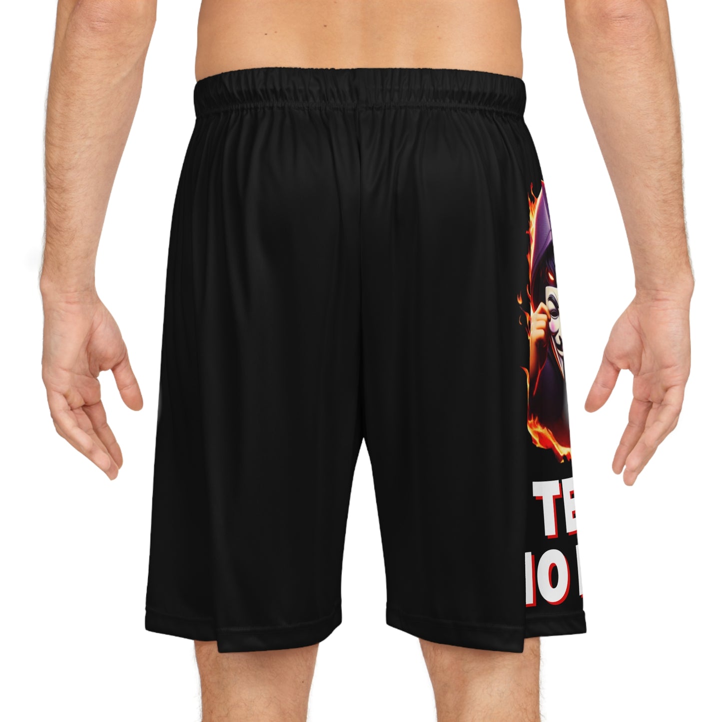 Black Graphic Team No Fear Basketball Shorts