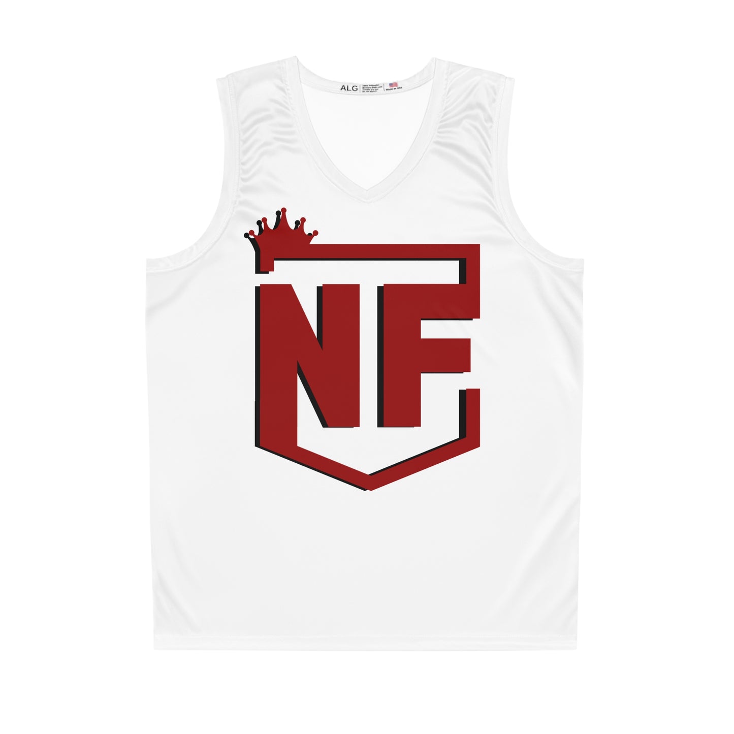 White Logo Team No Fear Basketball Jersey