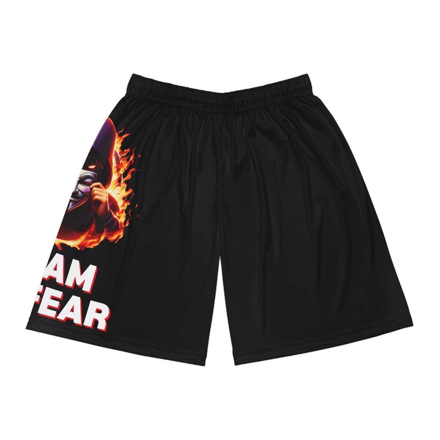 Black Graphic Team No Fear Basketball Shorts