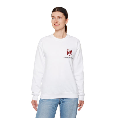 Personalized Two-Sided Team No Fear Logo Crewneck Sweatshirt