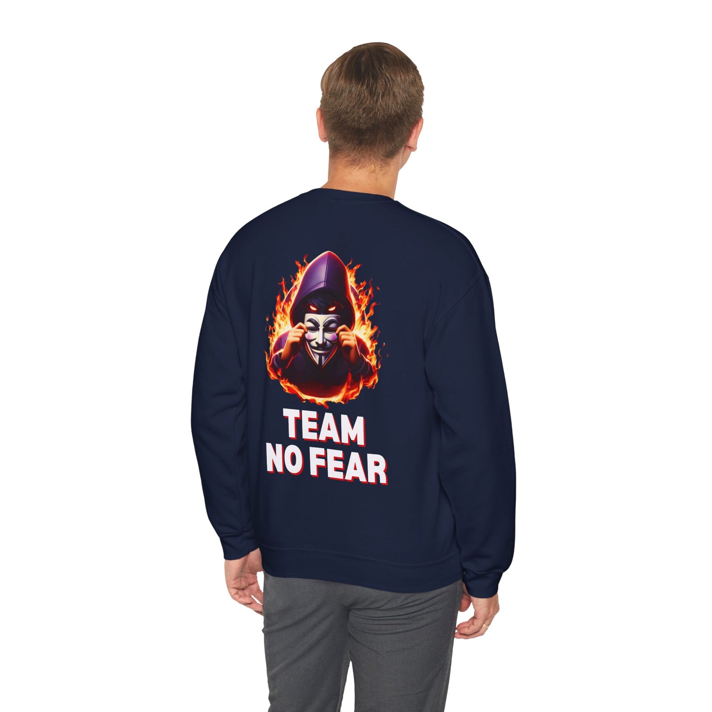 Personalized Two-Sided Team No Fear Logo Crewneck Sweatshirt